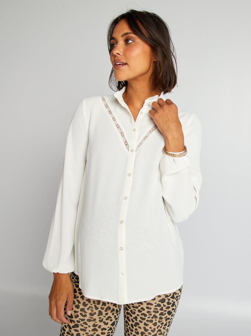 Zwangerschapsblouse van ajourtricot WIT - Kiabi