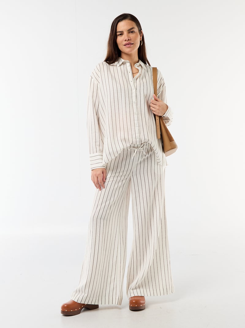 Zwangerschapsblouse van linnenmix Wit - Kiabi