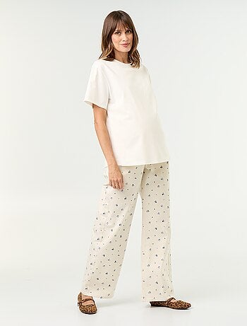 Zwangerschapsbroek van denim in wide leg-model