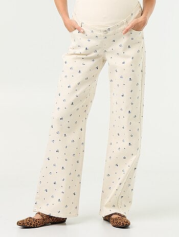 Zwangerschapsbroek van denim in wide leg-model