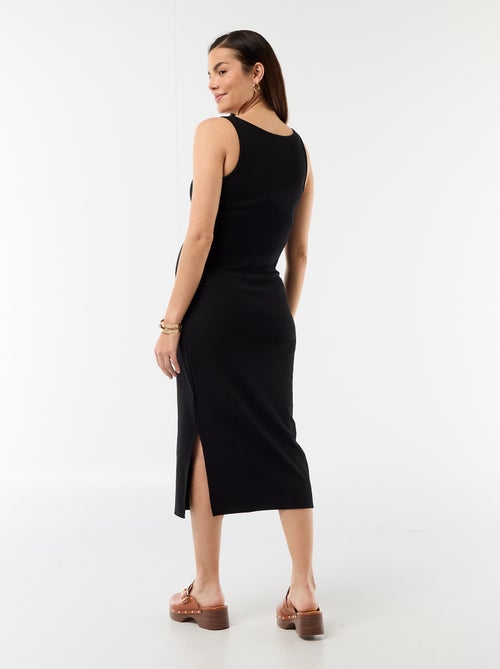 Zwangerschapsdébardeurjurk van ribstof - Kiabi