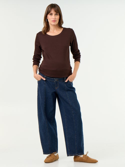 Zwangerschapsdenim broek met barrel fit - Kiabi