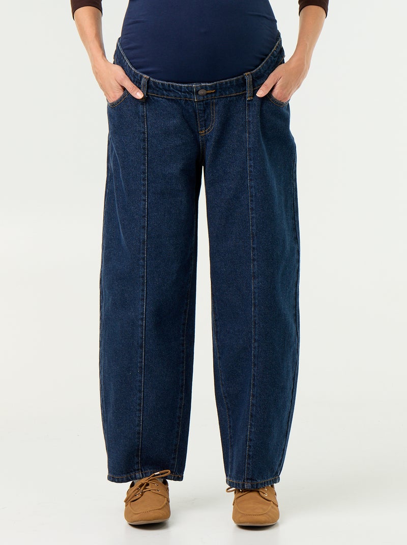 Zwangerschapsdenim broek met barrel fit Blauw - Kiabi