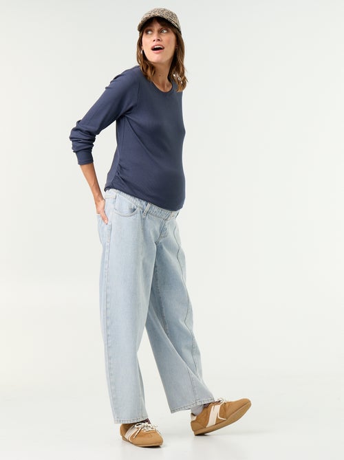 Zwangerschapsdenim broek met barrel fit - Kiabi