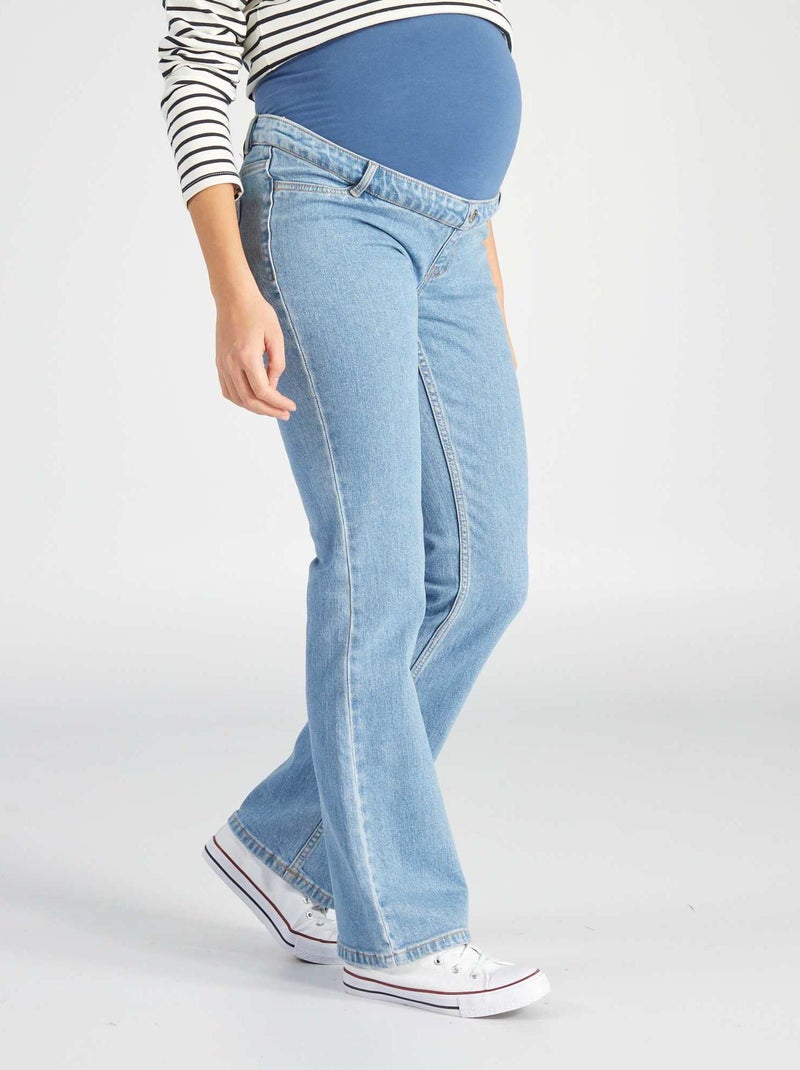 Zwangerschapsjeans met wijd uitlopende pijpen BLAUW - Kiabi