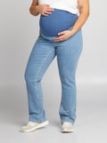 Zwangerschapsjeans met wijd uitlopende pijpen BLAUW - Kiabi