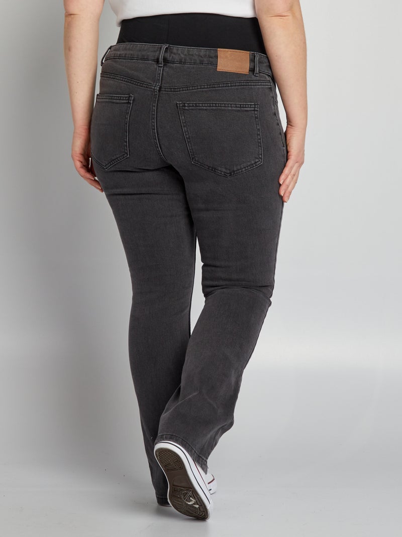 Zwangerschapsjeans met wijd uitlopende pijpen GRIJS - Kiabi