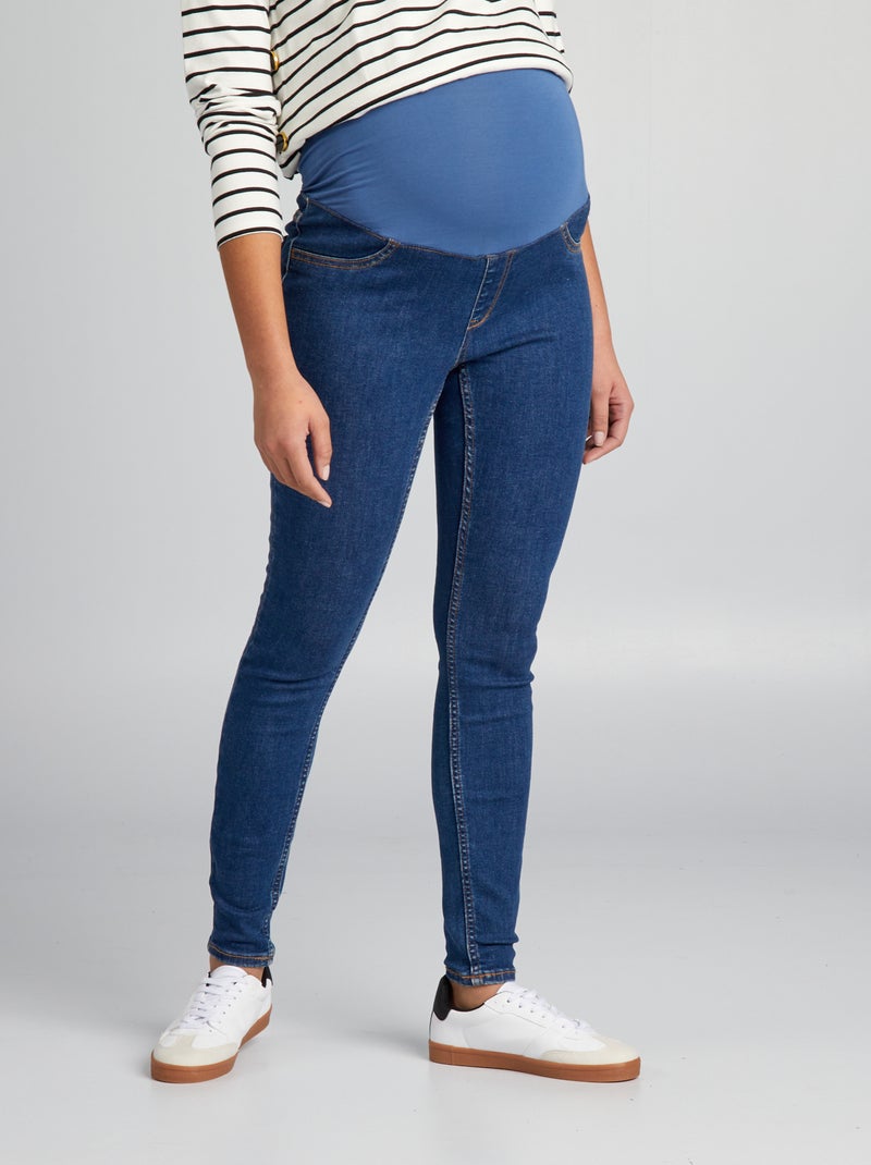 Zwangerschapsjegging met band BLAUW - Kiabi