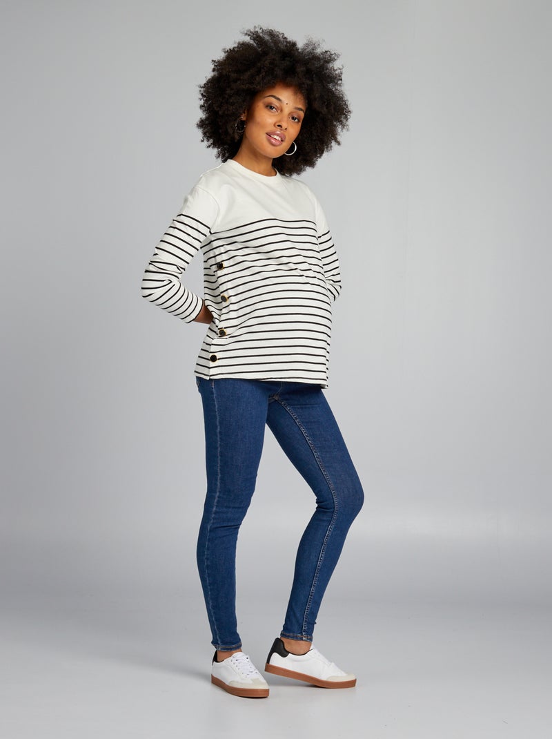 Zwangerschapsjegging met band BLAUW - Kiabi