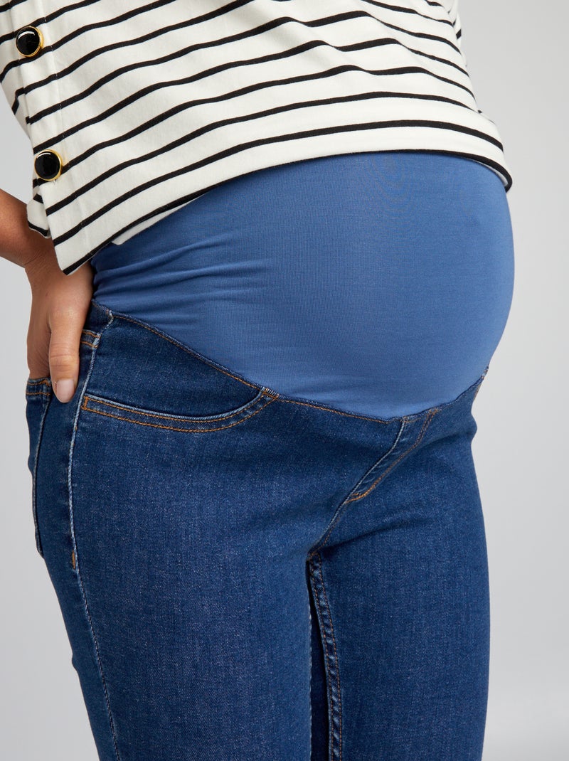 Zwangerschapsjegging met band BLAUW - Kiabi