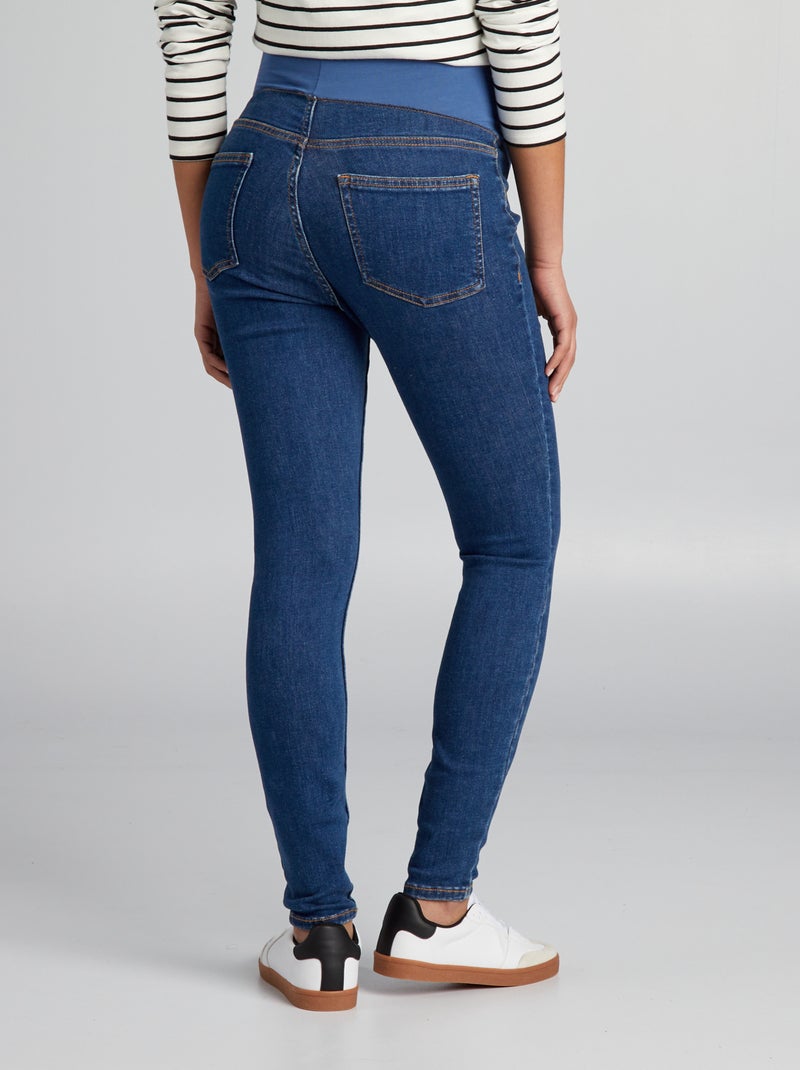 Zwangerschapsjegging met band BLAUW - Kiabi