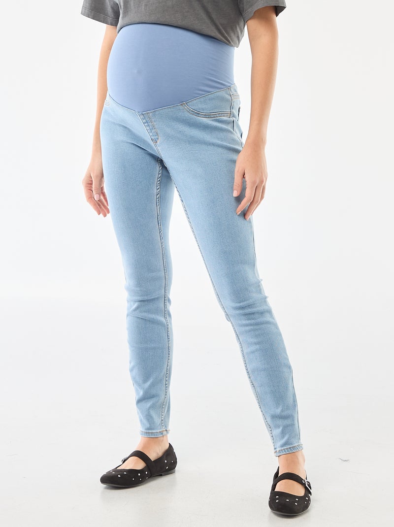 Zwangerschapsjegging met band Blauw - Kiabi