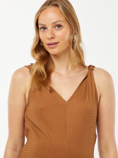 Zwangerschapsjumpsuit met wafeltextuur - Kiabi