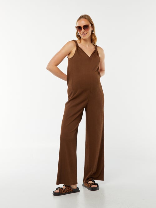 Zwangerschapsjumpsuit met wafeltextuur - Kiabi