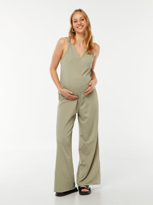 Zwangerschapsjumpsuit met wafeltextuur - Kiabi