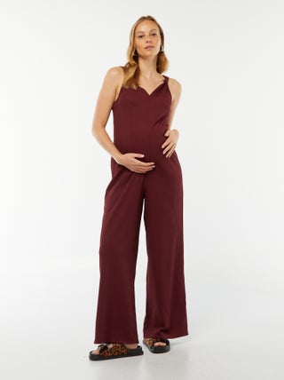 Zwangerschapsjumpsuit met wafeltextuur