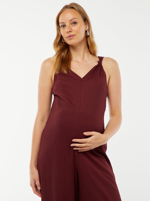 Zwangerschapsjumpsuit met wafeltextuur - Kiabi
