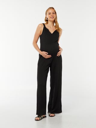 Zwangerschapsjumpsuit met wafeltextuur