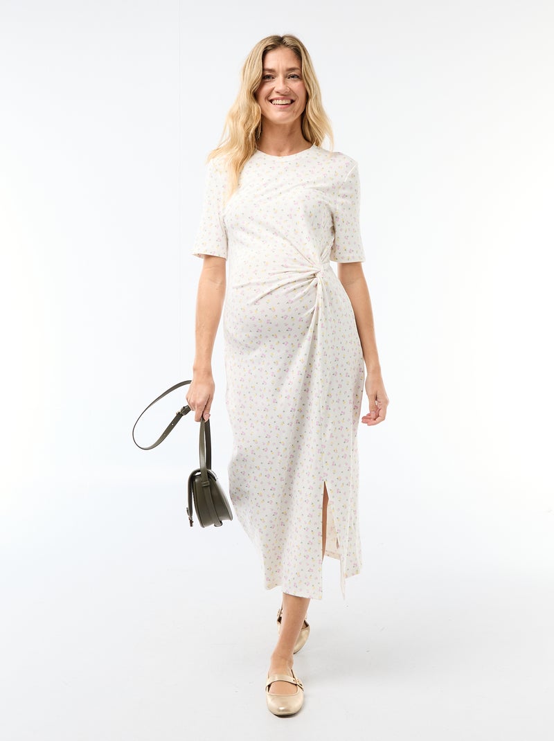 Zwangerschapsjurk met gedraaide voorkant Biege - Kiabi