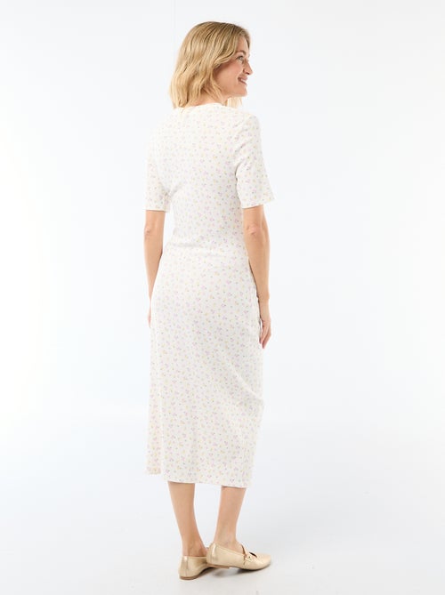 Zwangerschapsjurk met gedraaide voorkant - Kiabi