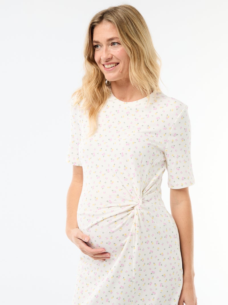 Zwangerschapsjurk met gedraaide voorkant Biege - Kiabi