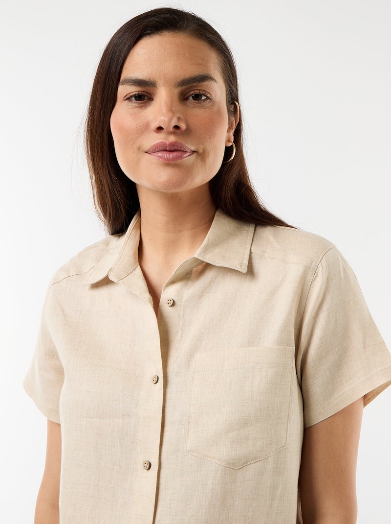 Zwangerschapsjurk van linnen Biege - Kiabi