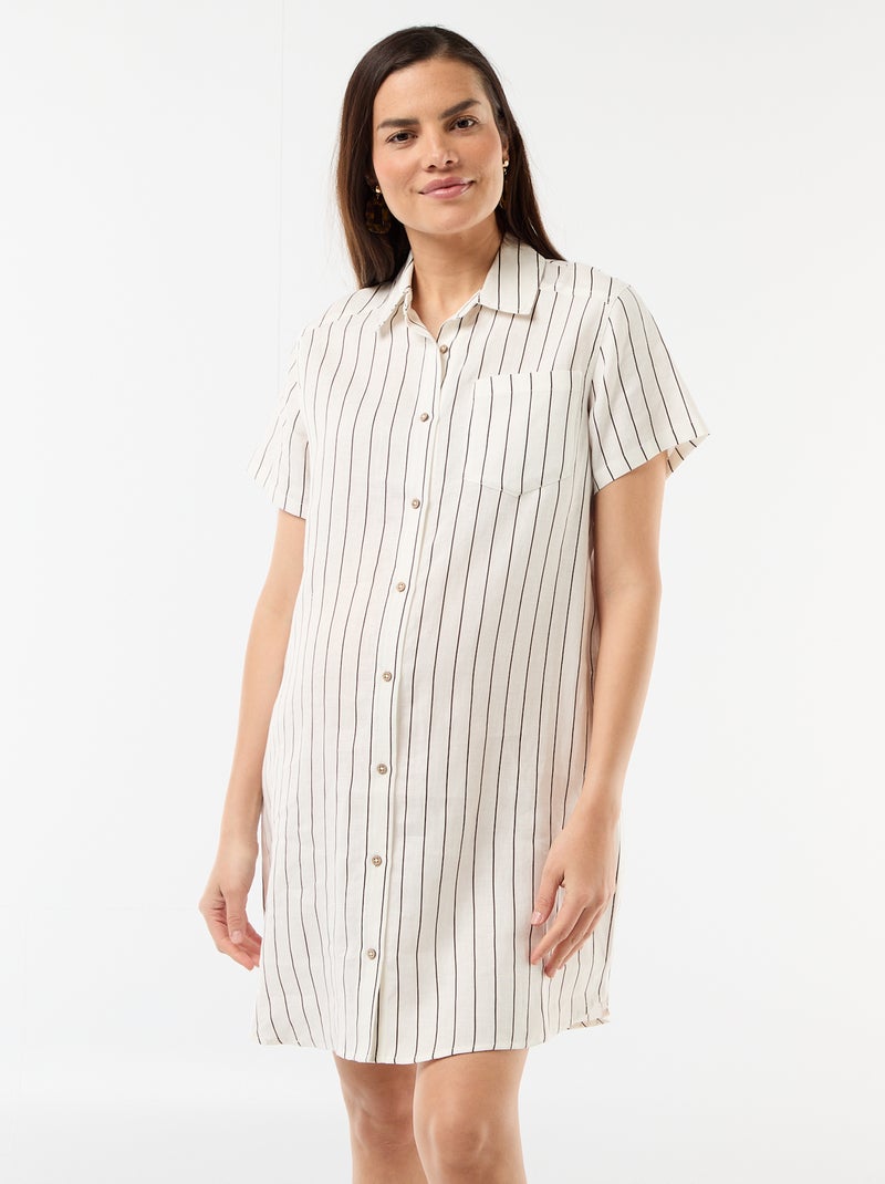 Zwangerschapsjurk van linnen Wit - Kiabi