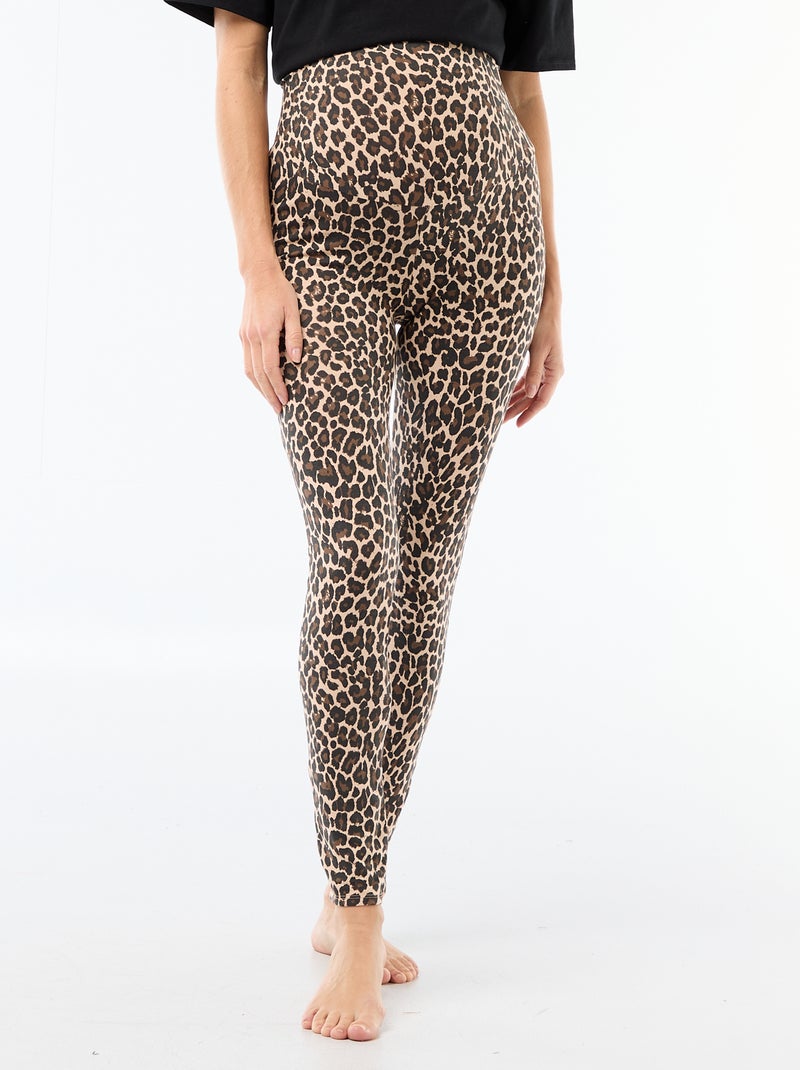 Zwangerschapslegging met print Biege - Kiabi