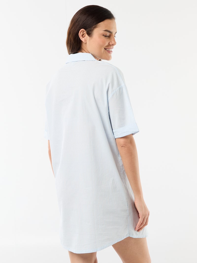 Zwangerschapsnachthemd met knopen Blauw - Kiabi