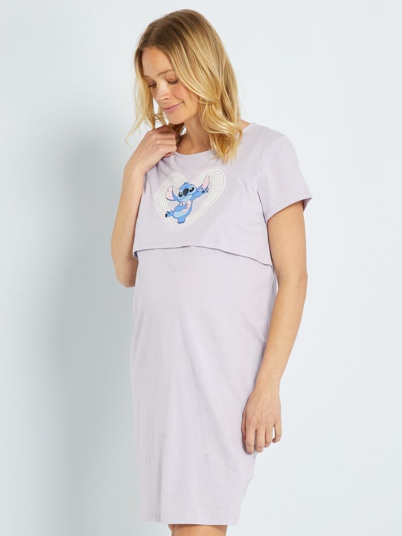 Zwangerschapsnachthemd 'Stitch' PAARS - Kiabi
