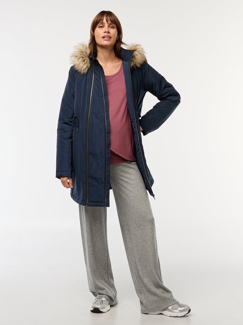 Zwangerschapsparka met draagcover Blauw - Kiabi