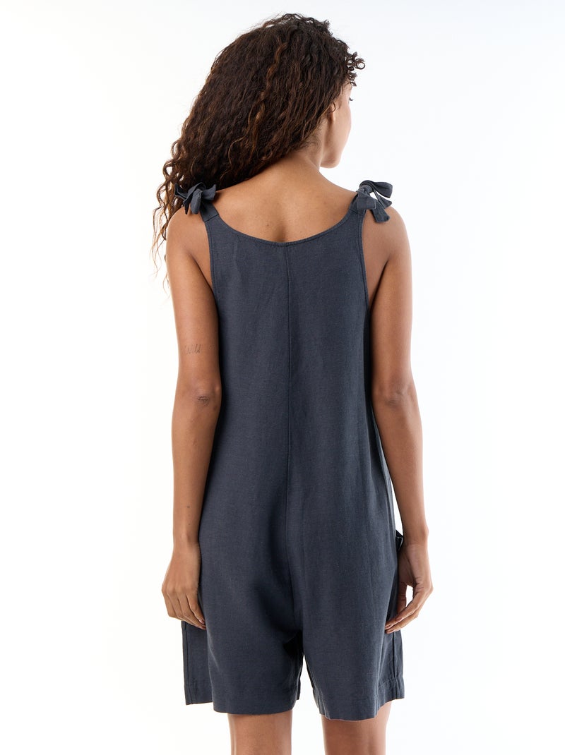 Zwangerschapsplaysuit van linnenmix Blauw - Kiabi