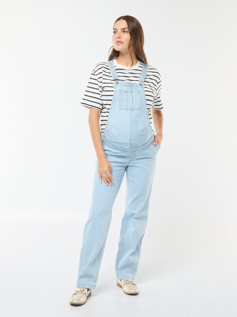 Zwangerschapssalopette van stretchdenim Blauw - Kiabi