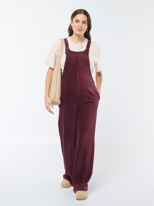 Zwangerschapssalopette van velours - Kiabi