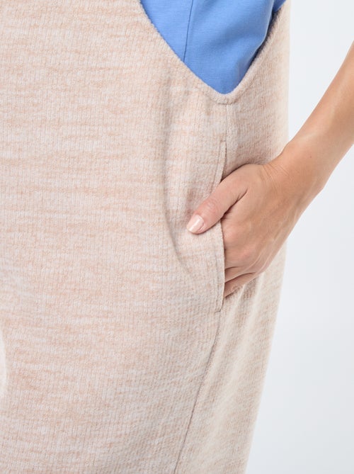 Zwangerschapssalopette van zacht velours - Kiabi