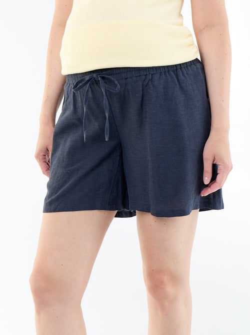Zwangerschapsshort van bedrukt linnen - Kiabi Zwangerschapsshort van bedrukt linnen - Kiabi
