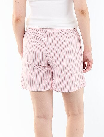 Zwangerschapsshort van bedrukt linnen
