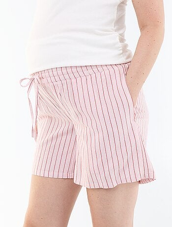Zwangerschapsshort van bedrukt linnen
