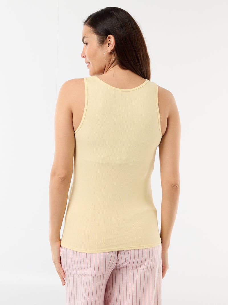 Zwangerschapstanktop met Amerikaanse mouwinzet Geel - Kiabi