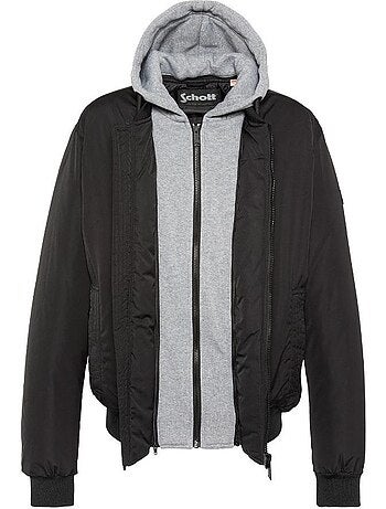Schott kaki blouson met afneembare kraag