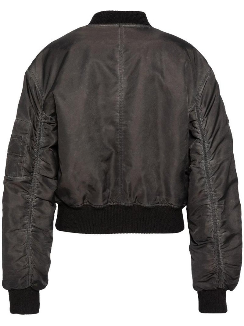 Zwarte Oversized Bomberjack voor Dames - Schott Washed Look Zwart - Kiabi