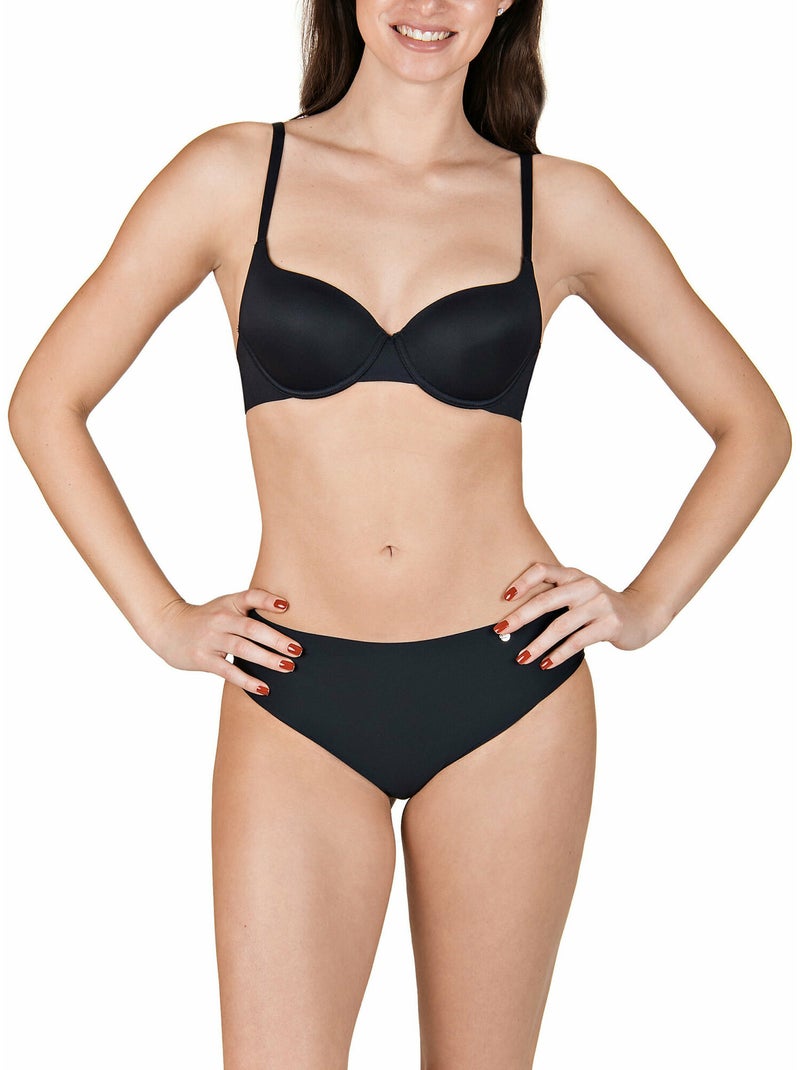 Zwarte slipe broek bella Zwart - Kiabi