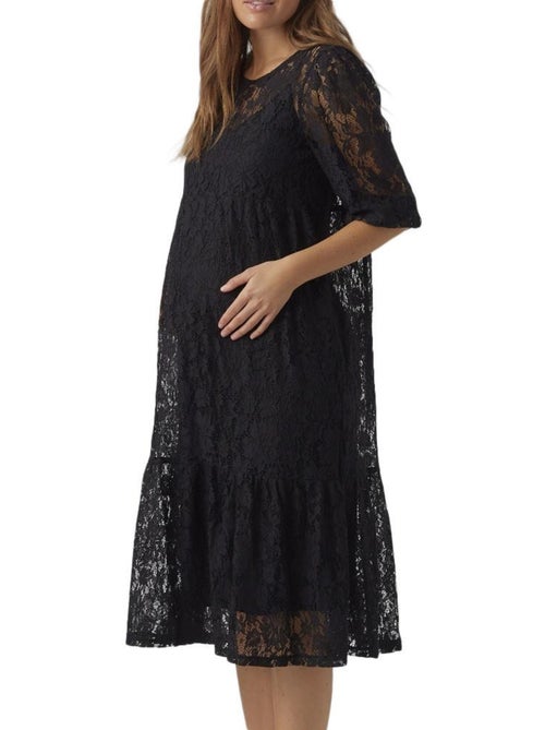 Zwarte Zwangerschapsjurk Dames Vero Moda Kuitlengte - Kiabi Zwarte Zwangerschapsjurk Dames Vero Moda Kuitlengte - Kiabi