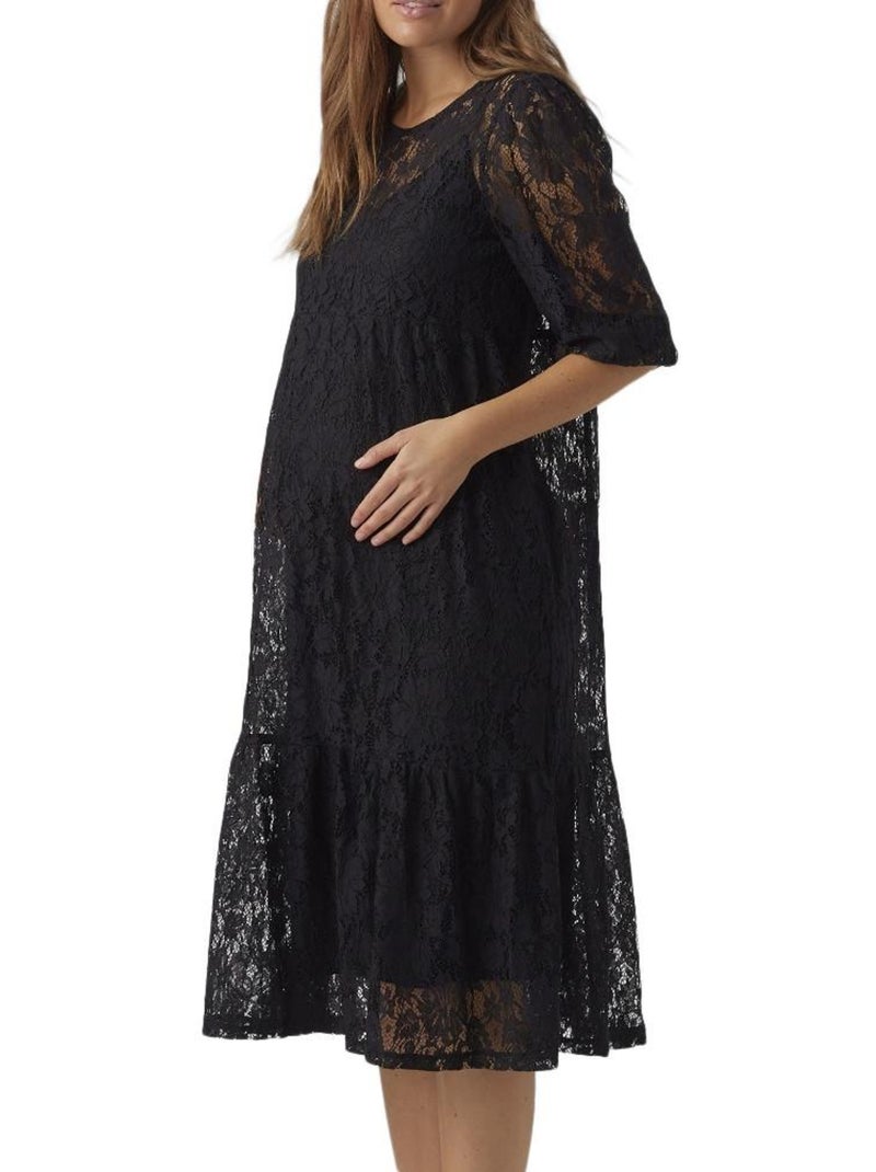 Zwarte Zwangerschapsjurk Dames Vero Moda Kuitlengte Zwart - Kiabi