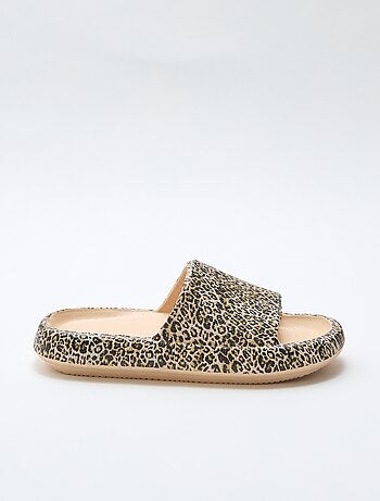 Zwembadslipper met luipaardprint
