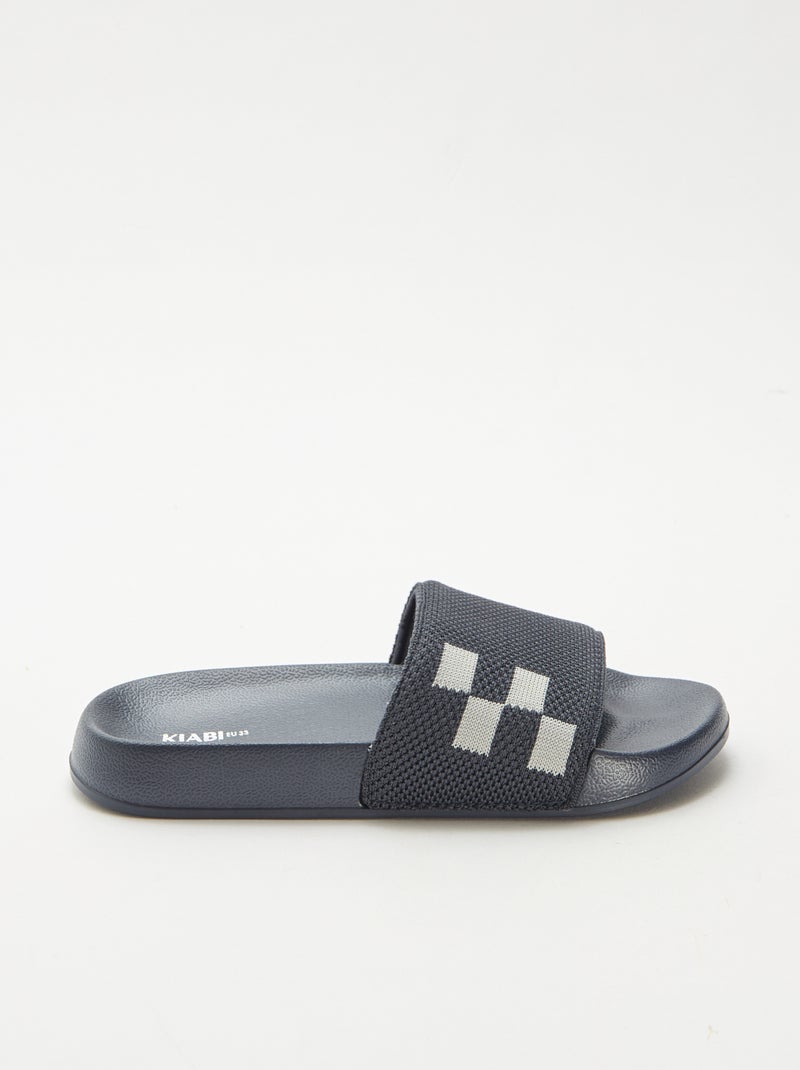 Zwembadslippers met band van mesh Blauw - Kiabi