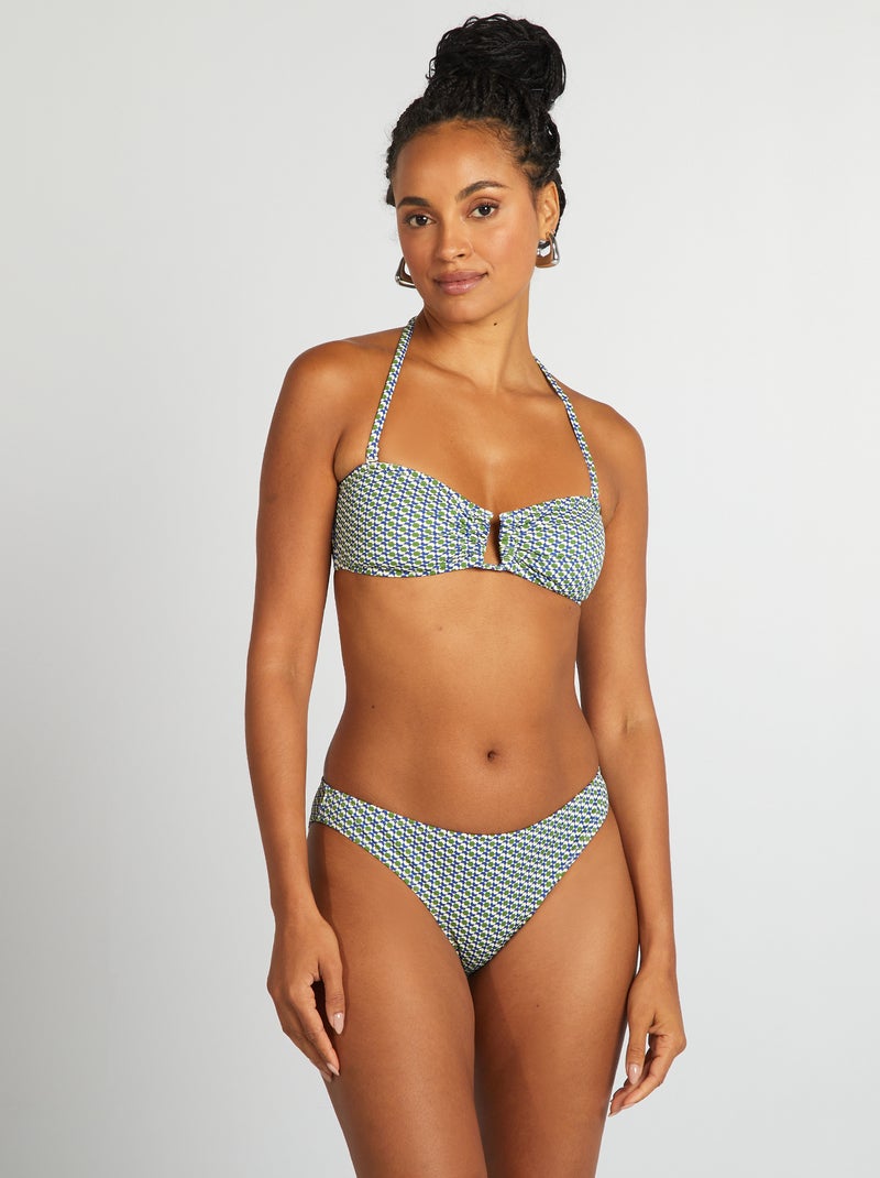 Zwembandeau met geometrische print WIT - Kiabi