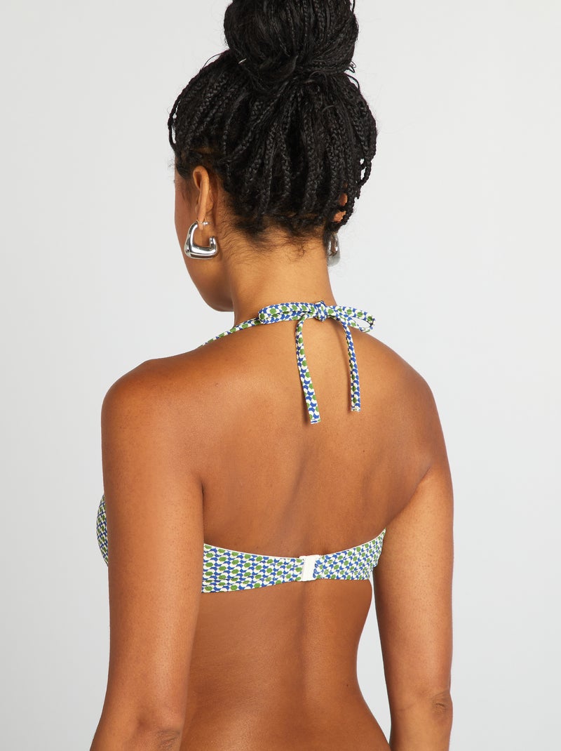 Zwembandeau met geometrische print WIT - Kiabi