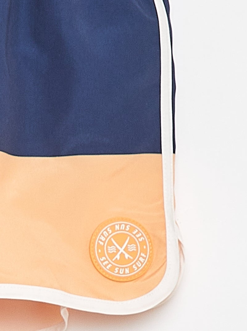 Zwembermuda met aantrekkoordje ORANJE - Kiabi