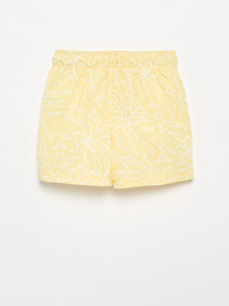 Zwembermuda met all-over zeeprint Geel - Kiabi
